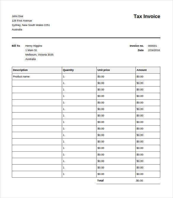 time-invoice-template