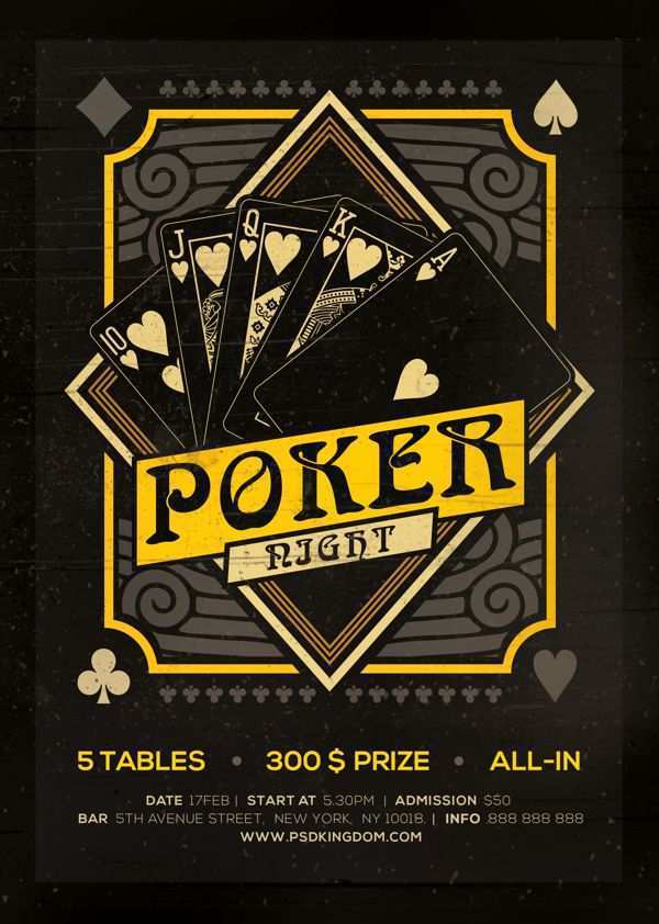 65 Creative Poker Flyer Template Free PSD File by Poker Flyer Template Free