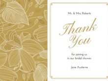 Thank You Card Template Bridal Shower