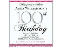 65 Customize 100Th Birthday Card Template With Stunning Design for 100Th Birthday Card Template