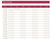 65 Customize Our Free A Daily Schedule Template Maker with A Daily Schedule Template