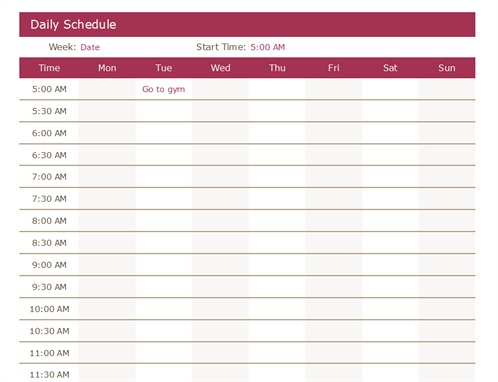 65 Customize Our Free A Daily Schedule Template Maker with A Daily Schedule Template