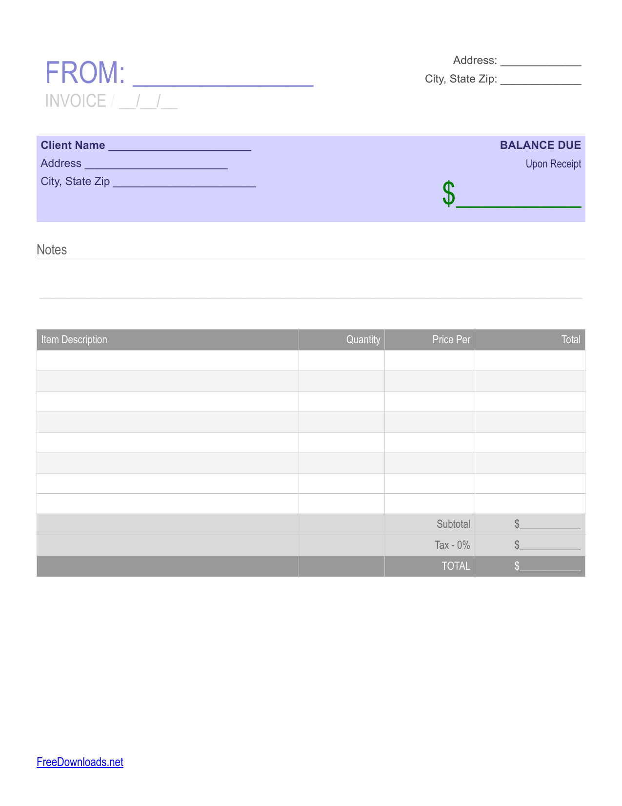 blank invoice template pdf cards design templates