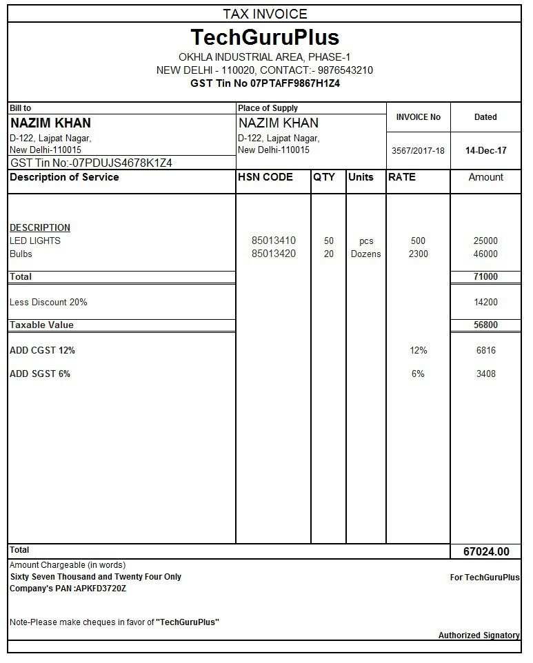 65 Format Blank Gst Invoice Template Download for Blank Gst Invoice Template