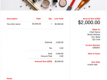 65 Format Makeup Artist Invoice Template Excel Templates for Makeup Artist Invoice Template Excel