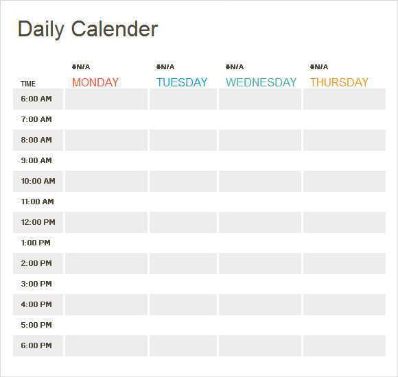 Free Daily Calendar Template from legaldbol.com