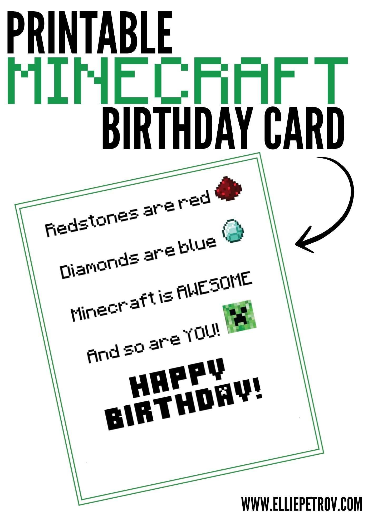 65 Free Printable Minecraft Birthday Card Template Printable in Photoshop by Minecraft Birthday Card Template Printable