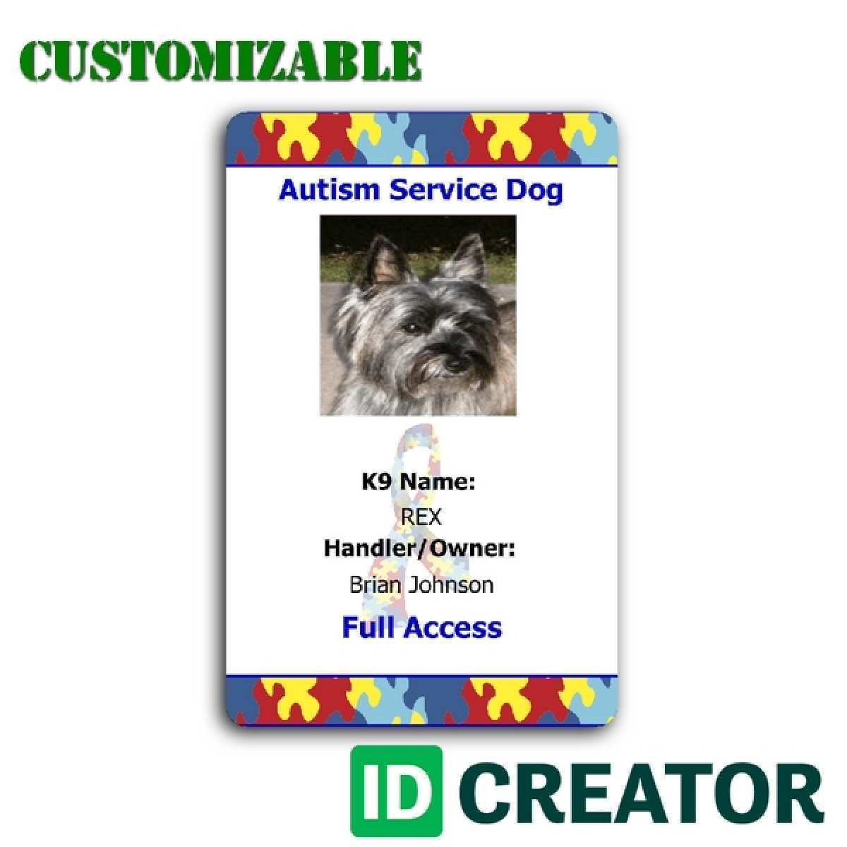 Autism Id Card Template Cards Design Templates