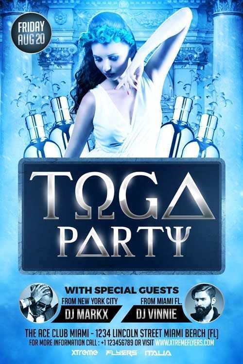 65 Toga Party Flyer Template PSD File with Toga Party Flyer Template ...