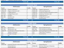 Four Year Class Schedule Template