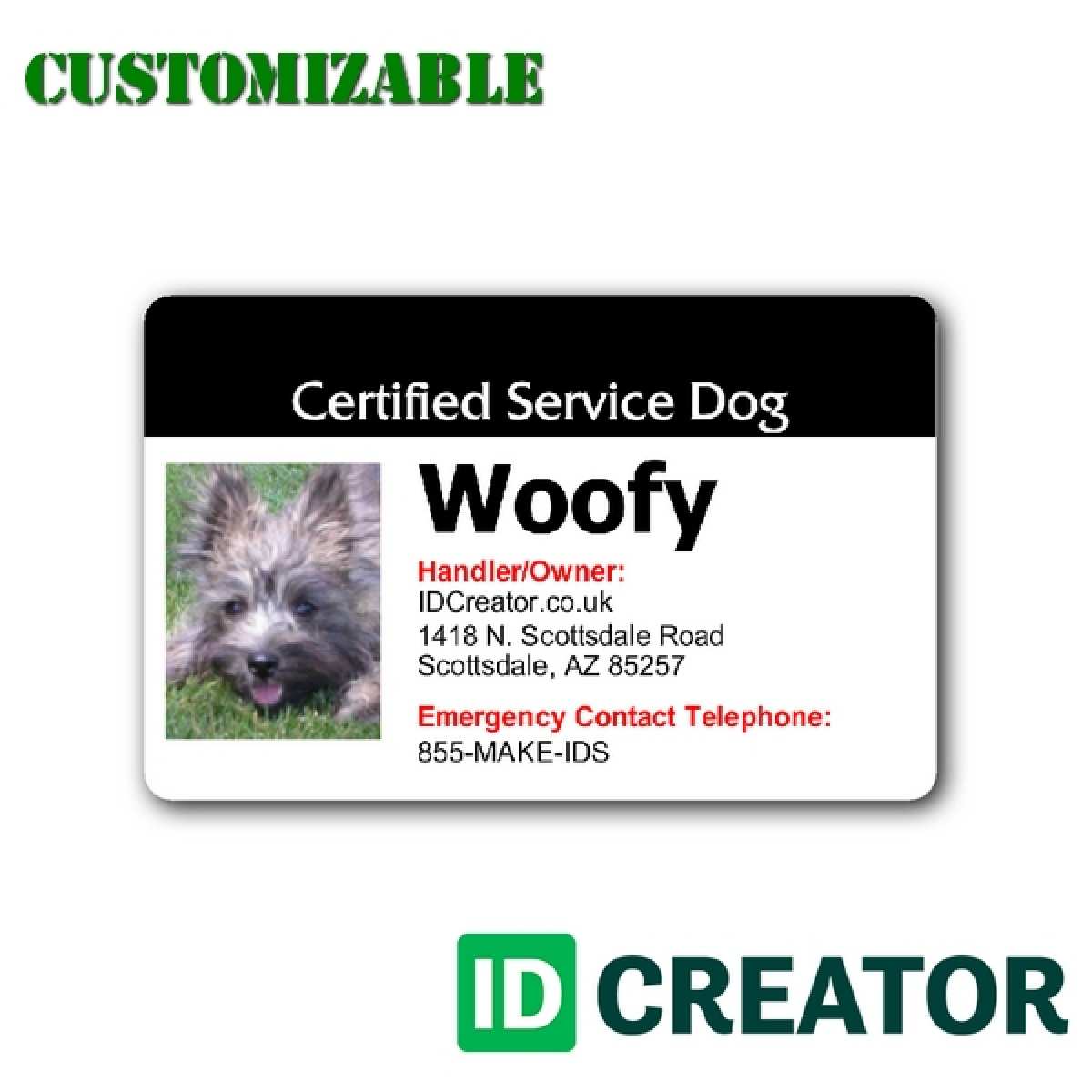 66 Adding Free Printable Service Dog Id Card Template Download for Free