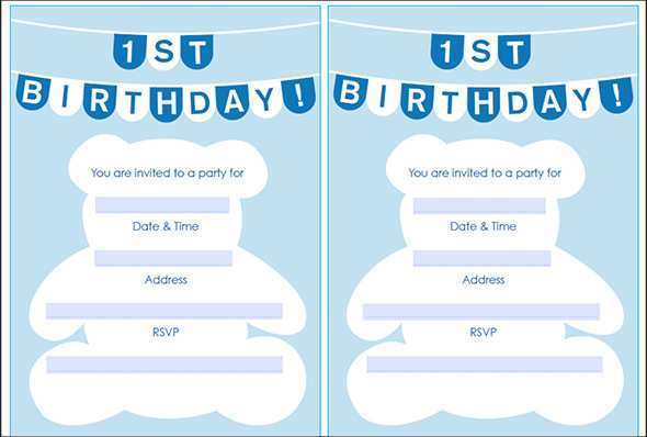 66 Best 1St Birthday Card Template Word in Word with 1St Birthday Card Template Word