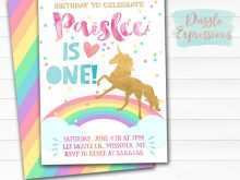 Unicorn Invitation Card Template Free