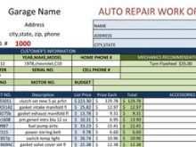 Repair Order Invoice Template