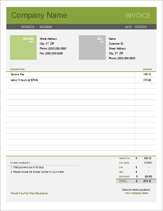 66 Free Creative Invoice Template Excel for Ms Word for Creative Invoice Template Excel