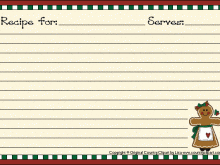 Christmas Recipe Card Template Free Editable