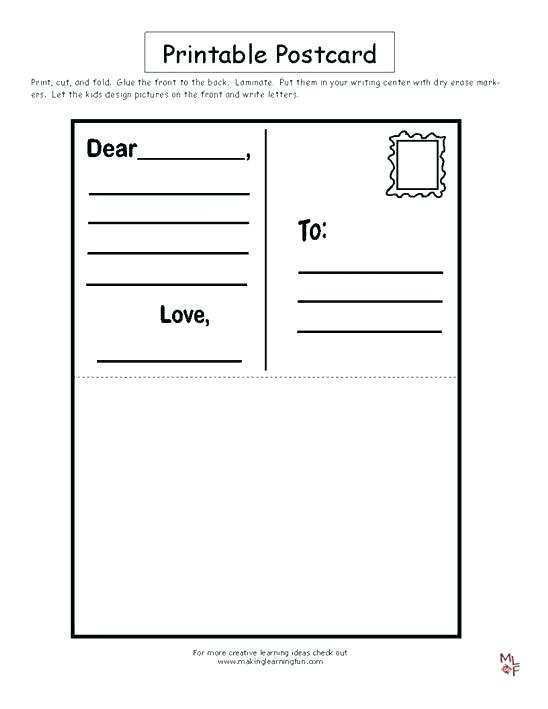 66 Postcard Template For Kids For Ms Word With Postcard Template For 