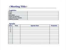 66 Printable Meeting Agenda Template Excel Templates with Meeting Agenda Template Excel
