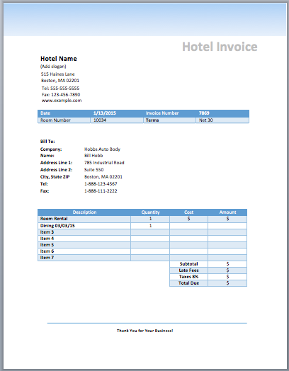 66 Visiting Sample Hotel Invoice Template Maker with Sample Hotel Invoice Template