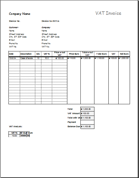 67 Best Microsoft Word Vat Invoice Template Now with Microsoft Word Vat Invoice Template