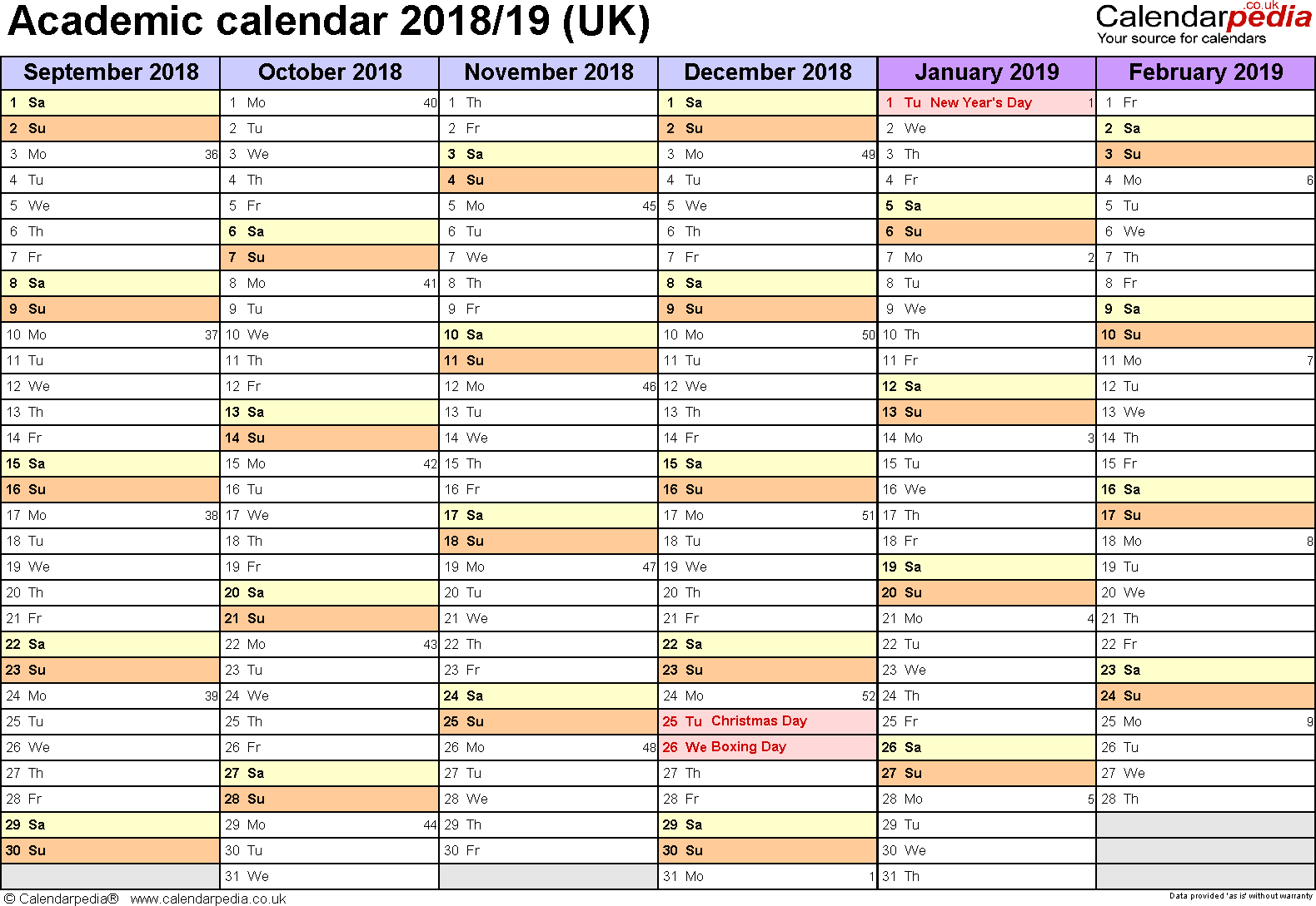 Academic Calendar 2018-19 Template from legaldbol.com