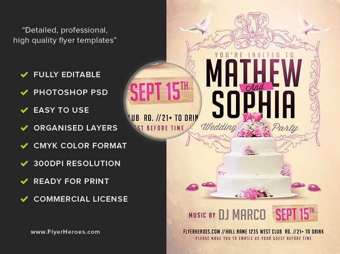 67 Format Wedding Flyer Template in Photoshop for Wedding Flyer Template