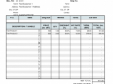 Vat Sales Invoice Template