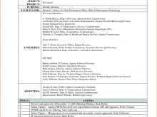 Meeting Agenda Template Minutes