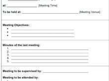 Meeting Agenda Template Whs