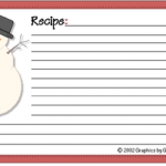 Editable Recipe Card Template Christmas