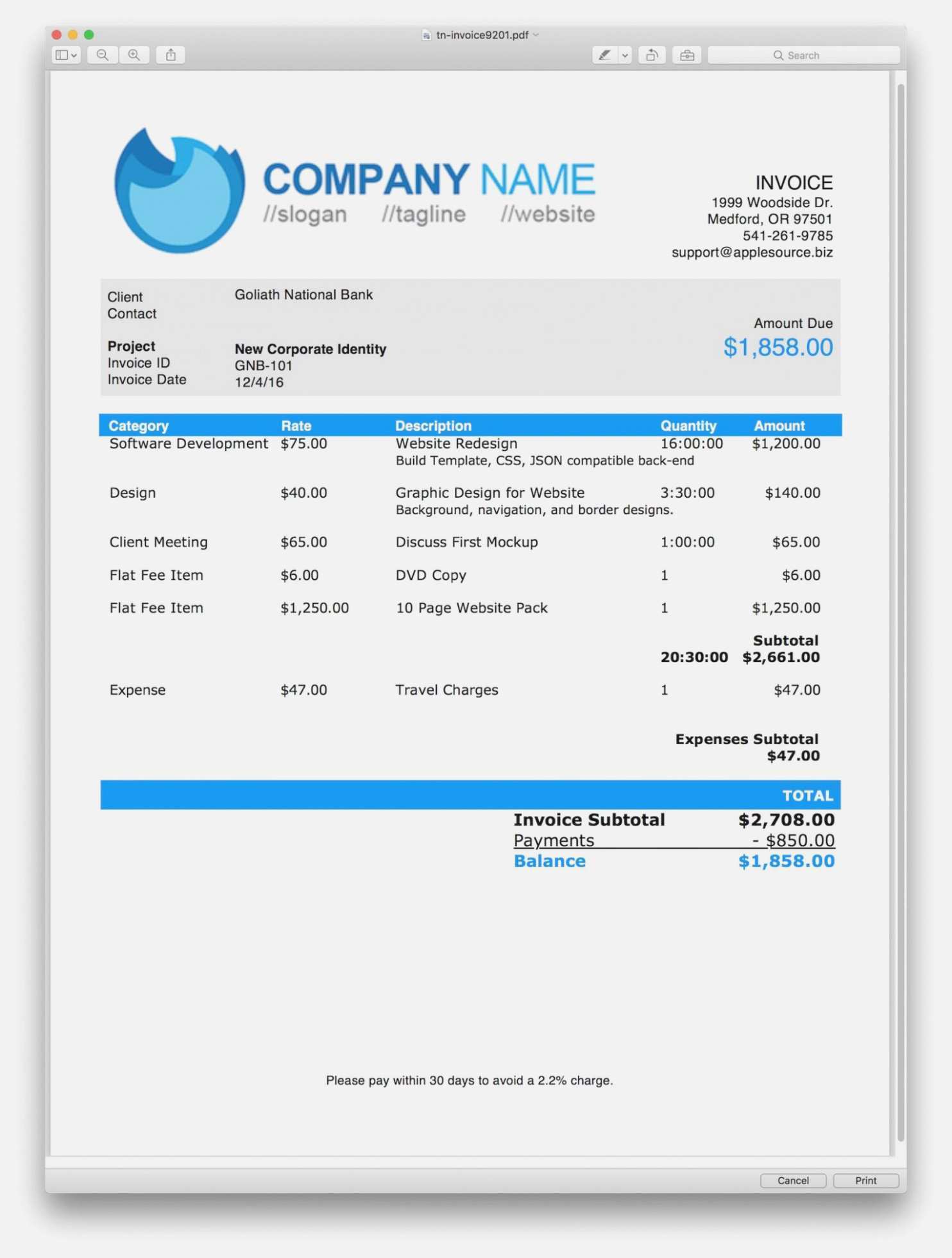 Html Report Template Download