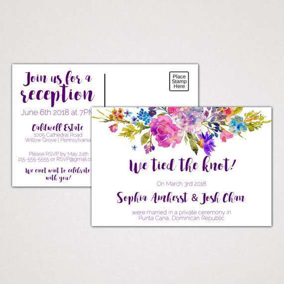 68 Adding Postcard Template Reception With Stunning Design for Postcard Template Reception