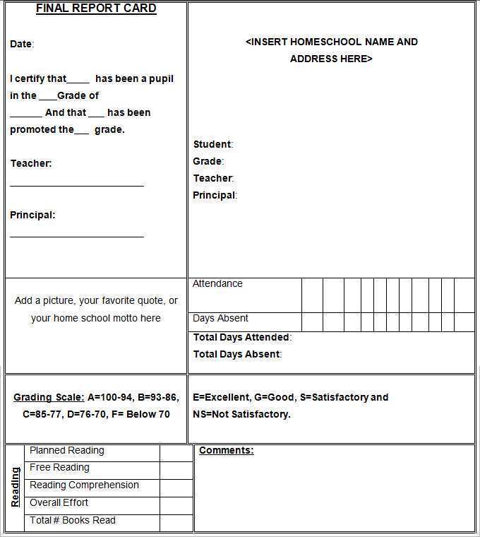 68 Free Printable School Report Card Template Xls Download for School Report Card Template Xls