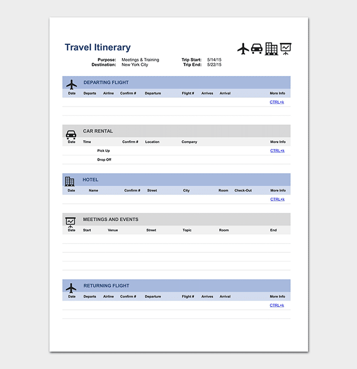 68 The Best Business Travel Itinerary Template Word Photo by Business Travel Itinerary Template Word