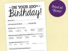 69 Adding 100Th Birthday Card Template With Stunning Design for 100Th Birthday Card Template