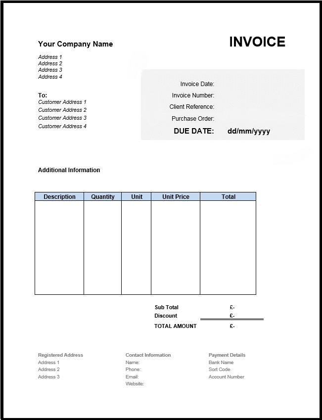 69 Best Invoice Template No Company Photo by Invoice Template No Company