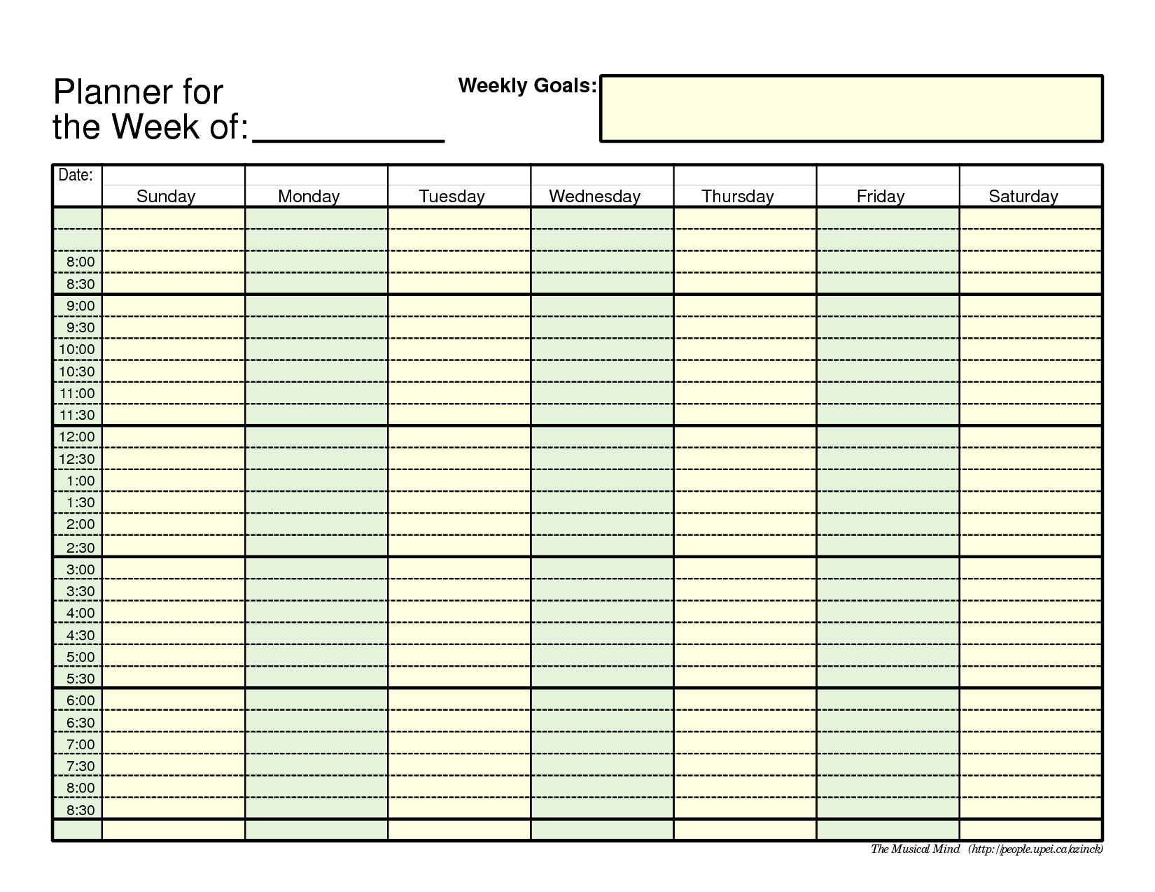 Daily Calendar Template Google Docs Cards Design Templates