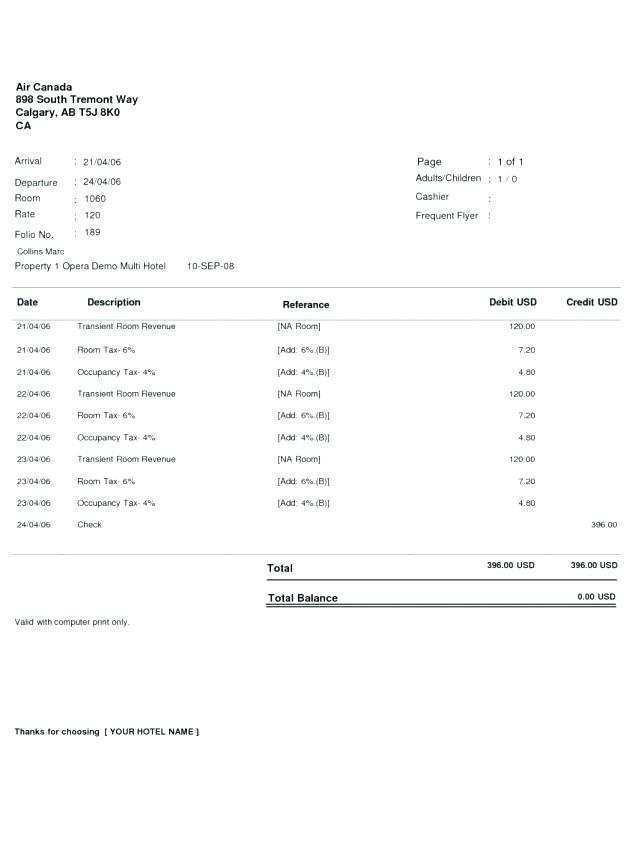 Hotel Invoice Template Excel Free Cards Design Templates