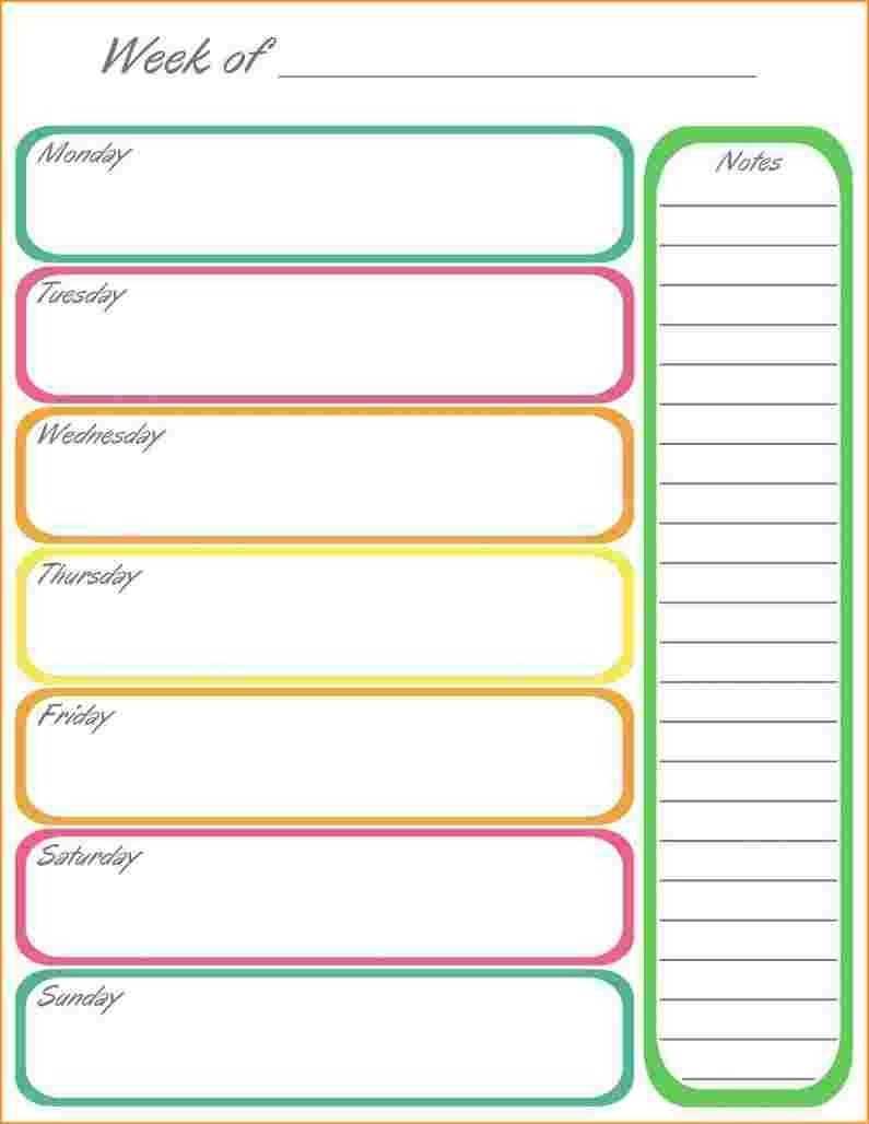 7 Day Weekly Schedule Template from legaldbol.com