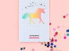 Unicorn Thank You Card Template Free