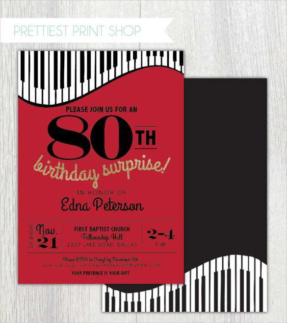 69 Free 80Th Birthday Card Template Formating by 80Th Birthday Card Template