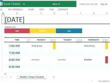 College Class Schedule Template Word