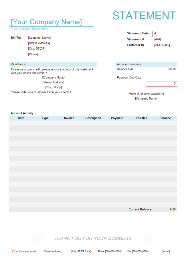 69 Report Invoice Statement Template in Word for Invoice Statement Template