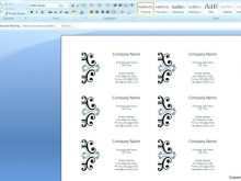 Calling Card Template In Microsoft Word