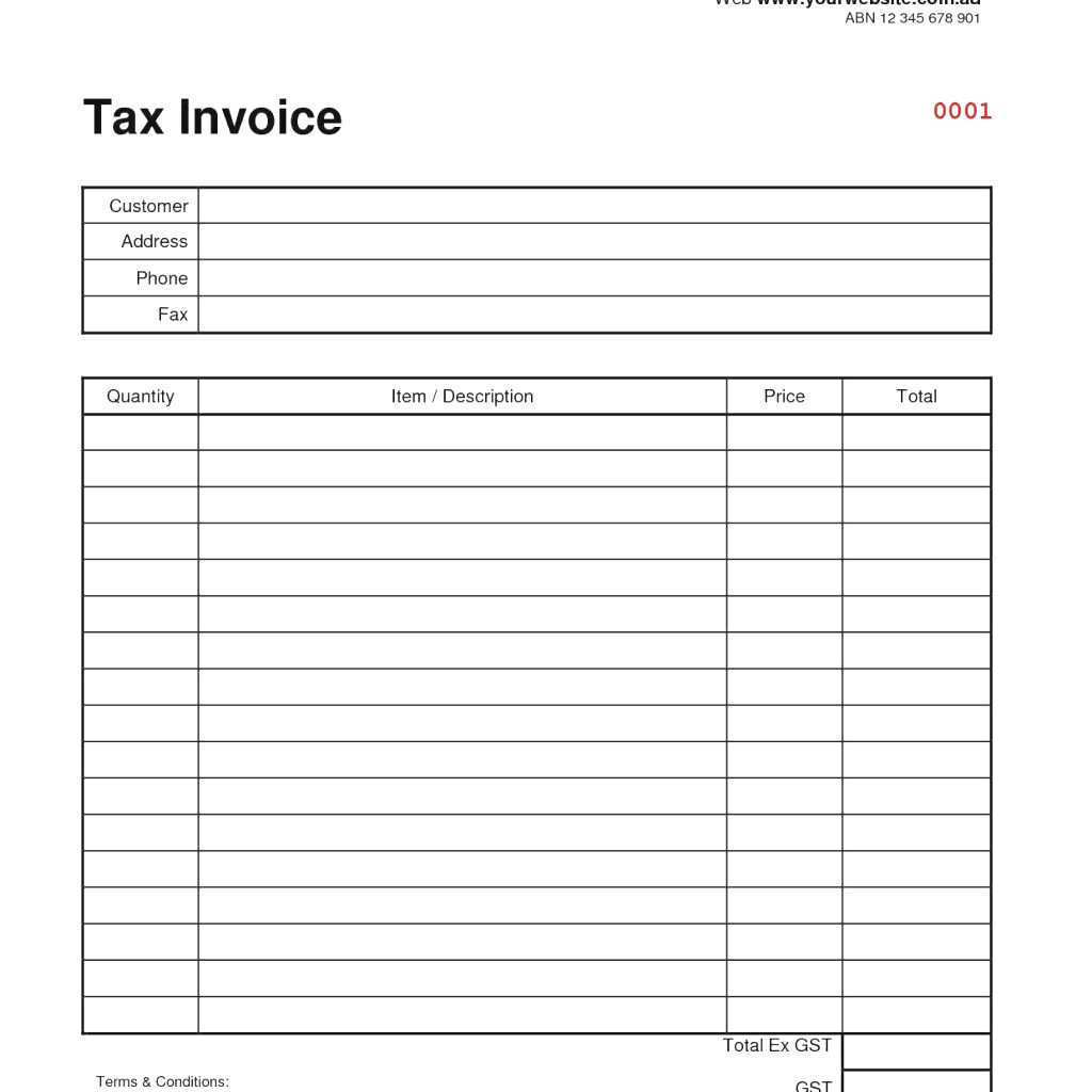 Tax Invoice Template Australia Free Download