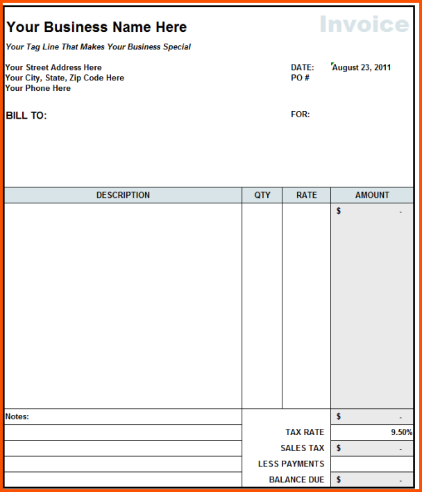 69 Visiting Construction Invoice Template Excel Formating by Construction Invoice Template Excel