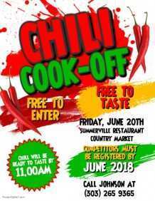 70 Online Chili Cook Off Flyer Template Free Maker by Chili Cook Off Flyer Template Free