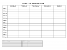 70 Printable Excel Student Schedule Template Help Maker with Excel Student Schedule Template Help