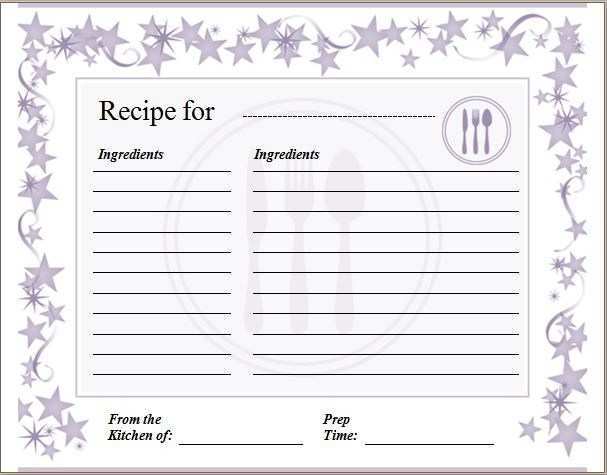 70 Visiting Blank Recipe Card Template For Word PSD File with Blank Recipe Card Template For Word