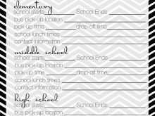 Middle School Schedule Template Free